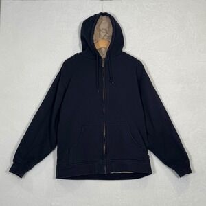 Moose Creek Mens XL Navy Blue Sherpa Lined Full Zip Hoodie Jacket Heavyweight